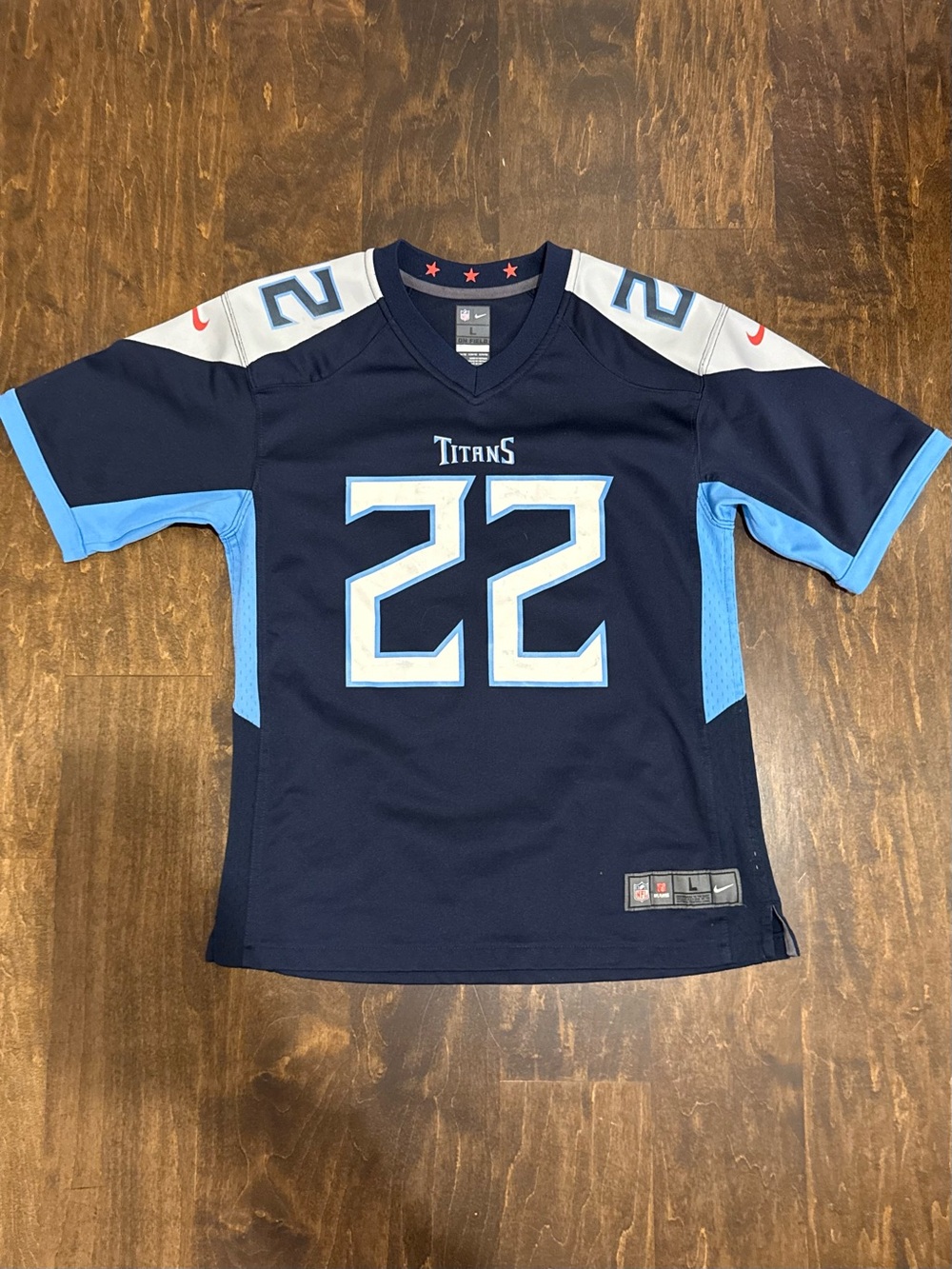 NFL Tennessee Titans Henry #22 Navy and Light Blue Kids Jersey
